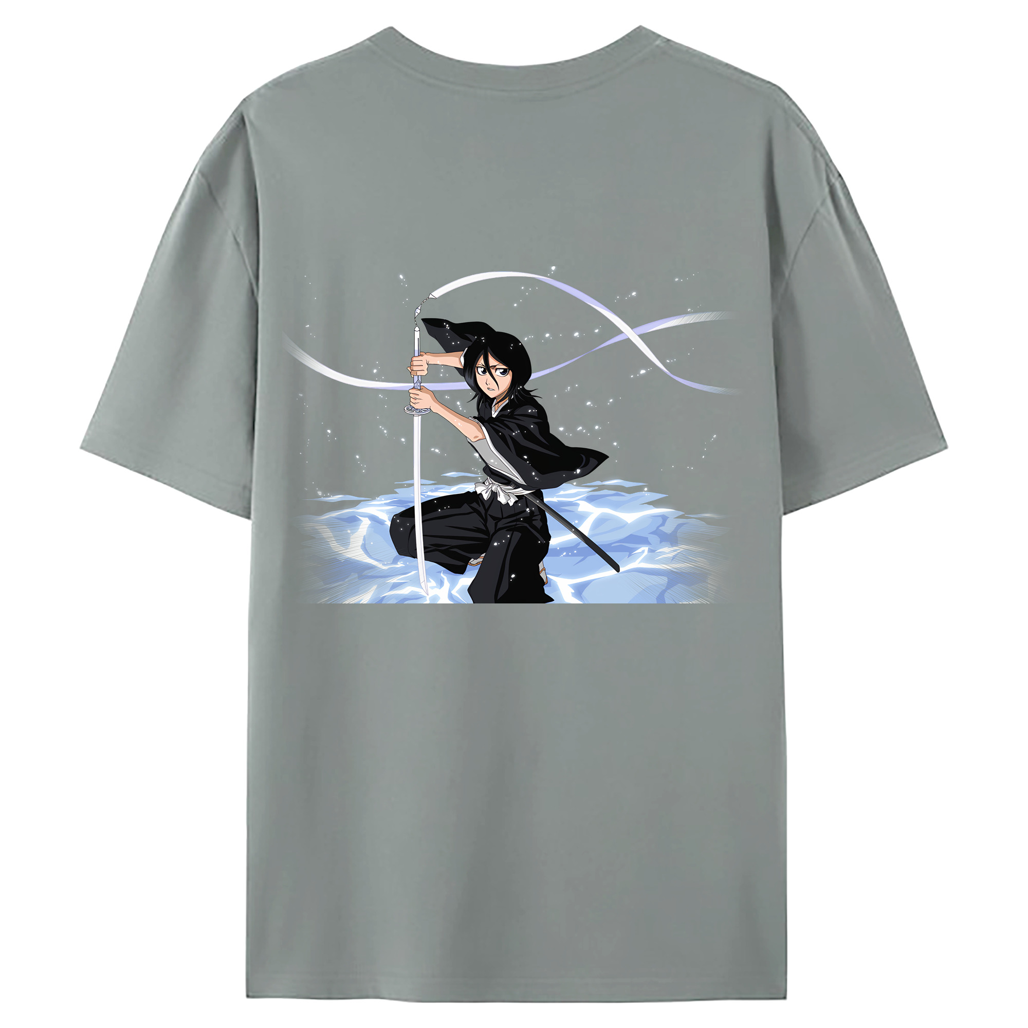 （画像用） ブリーチ 朽木ルキア BLEACH Kuchiki Rukia 綿100％ メンズ半袖Tシャツ（バックプリント） 通気性